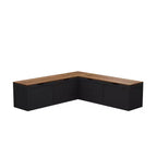 Banc d'entrée d'angle Famapy avec rangement caché, finition chêne blanc, meuble à chaussures