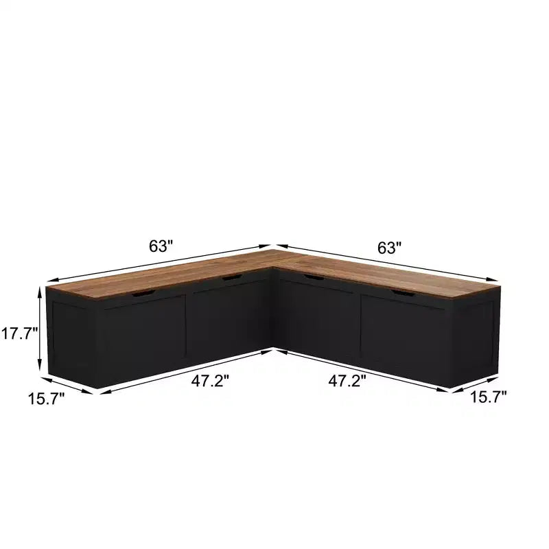 Banc d'entrée d'angle Famapy avec rangement caché, finition chêne blanc, meuble à chaussures