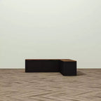 Banc d'entrée d'angle Famapy avec rangement caché, finition chêne blanc, meuble à chaussures