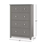 Commode 4 tiroirs Atwood de Child Craft pour chambre d'enfant ou d'adulte, grand espace de rangement, kit anti-basculement inclus pour éviter le basculement, non toxique, finition sécuritaire pour bébé