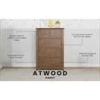 Commode 4 tiroirs Atwood de Child Craft pour chambre d'enfant ou d'adulte, grand espace de rangement, kit anti-basculement inclus pour éviter le basculement, non toxique, finition sécuritaire pour bébé