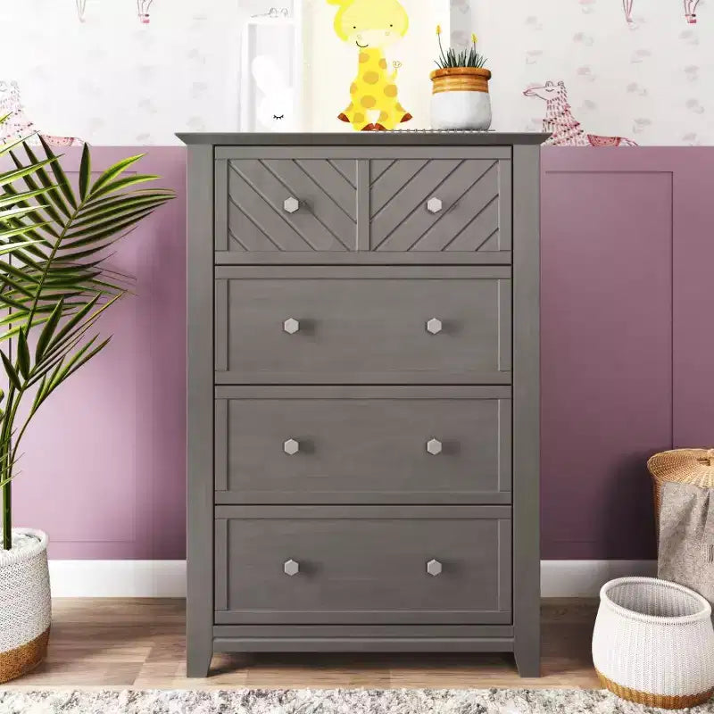 Commode 4 tiroirs Atwood de Child Craft pour chambre d'enfant ou d'adulte, grand espace de rangement, kit anti-basculement inclus pour éviter le basculement, non toxique, finition sécuritaire pour bébé