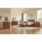 JVNOXK Coiffeuse 6 tiroirs, 140 cm de large, design moderne à courbes ondulées, meuble TV et coiffeuse double fonction, meuble de rangement en bois, Noyer