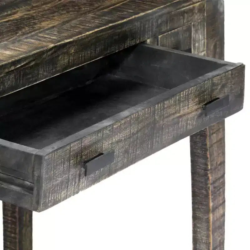 vidaXL Bureau noir 110x50x75 cm Bois de manguier massif