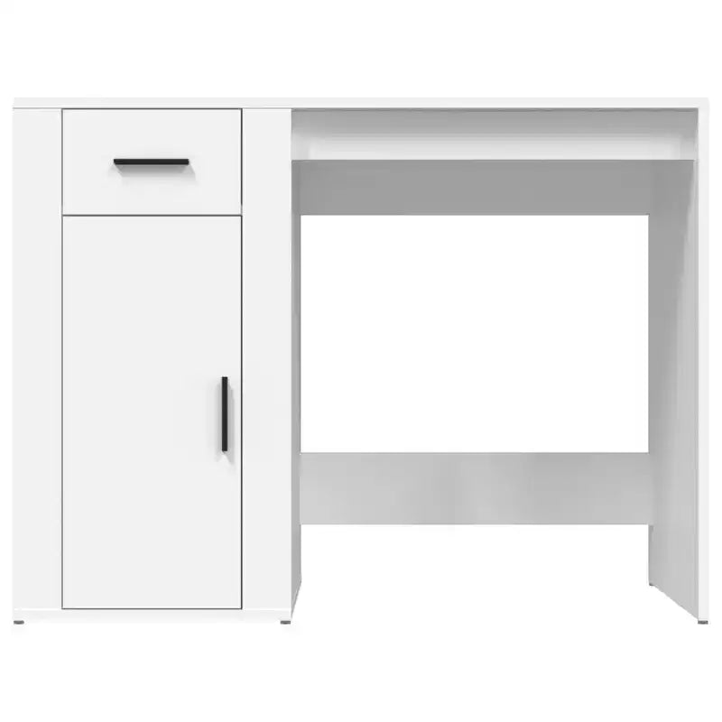 vidaXL Bureau blanc en bois d'ingénierie Bureau standard rectangulaire moderne - Blanc