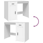 vidaXL Bureau blanc en bois d'ingénierie Bureau standard rectangulaire moderne - Blanc