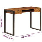 vidaXL Bureau 110x55x78 cm Bois d'acacia massif et acier