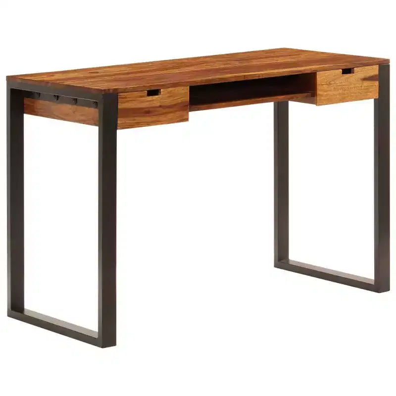 vidaXL Bureau 110x55x78 cm Bois d'acacia massif et acier