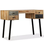vidaXL Bureau en teck massif recyclé 110x50x76 cm