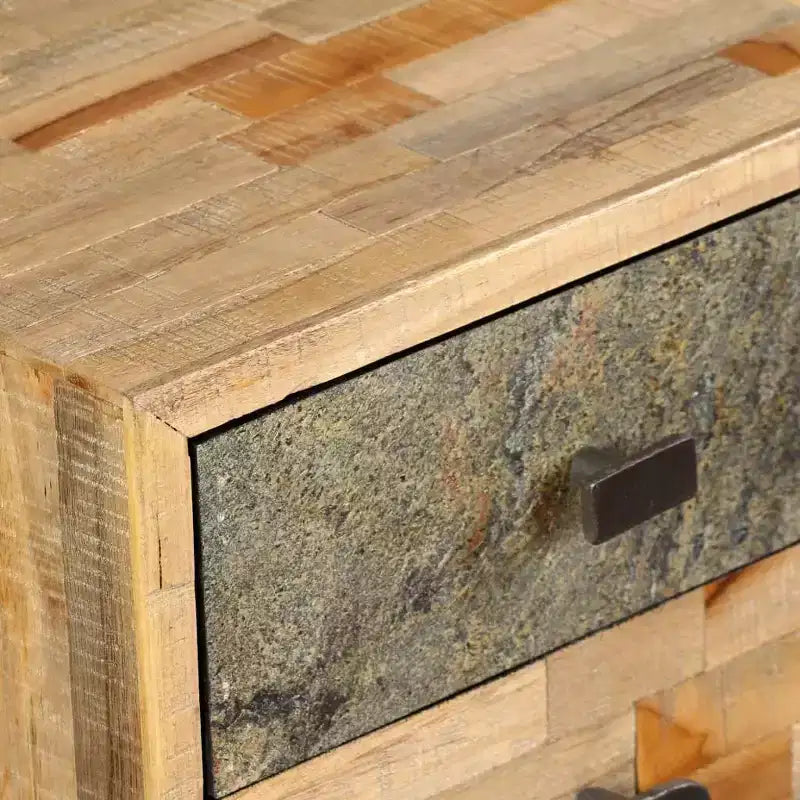 vidaXL Bureau en teck massif recyclé 110x50x76 cm