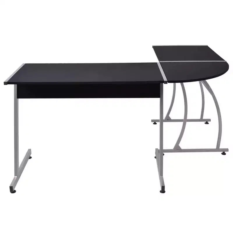 vidaXL Bureau d'angle en forme de L pour ordinateur, poste de travail de bureau à domicile, table d'écriture - Noir