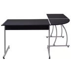vidaXL Bureau d'angle en forme de L pour ordinateur, poste de travail de bureau à domicile, table d'écriture - Noir