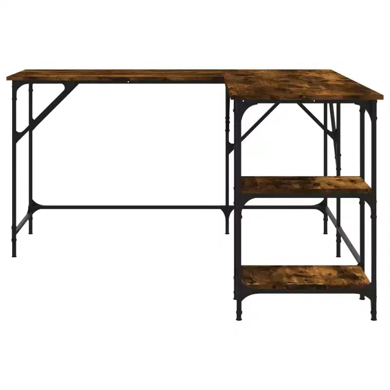 vidaXL Bureau noir Bois d'ingénierie, Métal Grands pieds réglables
