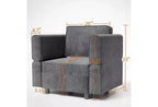 Canapé, Canapé Modulable Individuel avec Ottoman de Rangement, Dossier/Accoudoir Réglable en Chenille pour Petit Espace Salon/Chambre Bureau Gris Foncé