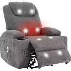 Acekool Fauteuil inclinable releveur en velours côtelé, Fauteuil chauffant massant avec double porte-gobelets et appui-tête en U pour salon