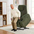 Acekool Fauteuil inclinable releveur en velours côtelé, Fauteuil chauffant massant avec double porte-gobelets et appui-tête en U pour salon