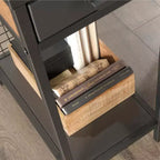 Bureau d'angle industriel GDFStudio Mercer avec 2 tiroirs et étagères