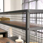 Bureau d'angle industriel GDFStudio Mercer avec 2 tiroirs et étagères
