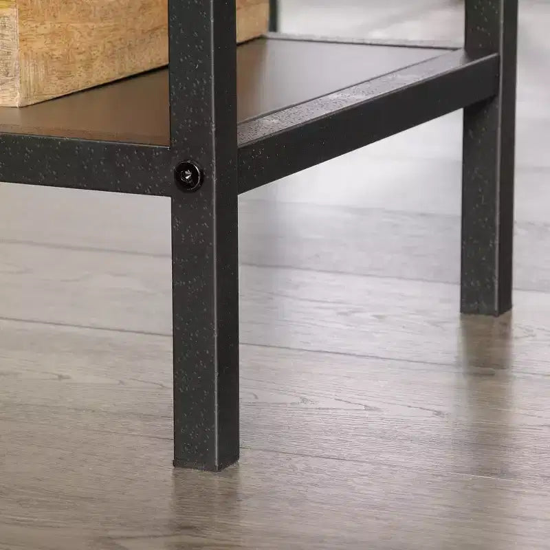 Bureau d'angle industriel GDFStudio Mercer avec 2 tiroirs et étagères