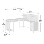 Bureau d'angle industriel GDFStudio Mercer avec 2 tiroirs et étagères