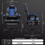 Chaises de Jeu Celebalcony pour Adultes avec Repose-Pieds, Dossier Haut, Support Lombaire Massant, Chaises d'Ordinateur Pivotantes à 360° et Réglables en Hauteur