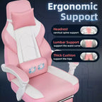 Chaises de Jeu Celebalcony pour Adultes avec Repose-Pieds, Dossier Haut, Support Lombaire Massant, Chaises d'Ordinateur Pivotantes à 360° et Réglables en Hauteur