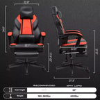 Chaises de Jeu Celebalcony pour Adultes avec Repose-Pieds, Dossier Haut, Support Lombaire Massant, Chaises d'Ordinateur Pivotantes à 360° et Réglables en Hauteur