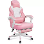 Chaises de Jeu Celebalcony pour Adultes avec Repose-Pieds, Dossier Haut, Support Lombaire Massant, Chaises d'Ordinateur Pivotantes à 360° et Réglables en Hauteur