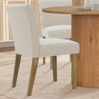 Ensemble table à manger ronde 5 pièces et 4 chaises rembourrées, ensemble de table à piédestal en bois moderne pour cuisine, coin petit-déjeuner ou salle à manger-Panipeachy