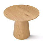Ensemble de table de bistrot moderne en placage de chêne, table piédestal ronde 35 et 2 chaises de salle à manger à dossier incurvé pour les espaces de salle à manger d'appartement-Panipeachy