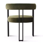 Ensemble de salle à manger 7 pièces avec chaises en velours, table ovale noire moderne et fauteuils rembourrés avec pieds en métal pour salle à manger - Panipeachy