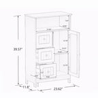 Meuble de salle de bain à porte unique et 3 tiroirs, meuble de rangement multifonctionnel en bois pour salle de bain, cuisine, salon, couloir, appartement, blanc