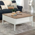 GDFStudio Fairview Modern Square Coffee Table with Game Top and Hidden Storage