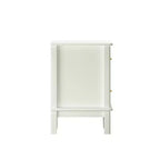 Table de chevet moderne Table d'appoint de chevet Table d'appoint de canapé Table d'appoint avec 2 tiroirs, Blanc crème - ModernLuxe