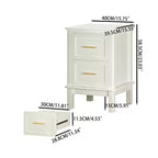 Table de chevet moderne Table d'appoint de chevet Table d'appoint de canapé Table d'appoint avec 2 tiroirs, Blanc crème - ModernLuxe