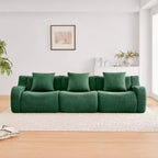 Canapé modulable moderne avec accoudoir incurvé, tissu bouclette, 3 places, assise profonde Cloud Sofa pour salon et chambre à coucher, aucun assemblage requis-Panipeachy