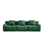 Canapé modulable moderne avec accoudoir incurvé, tissu bouclette, 3 places, assise profonde Cloud Sofa pour salon et chambre à coucher, aucun assemblage requis-Panipeachy