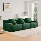 Canapé modulable moderne avec accoudoir incurvé, tissu bouclette, 3 places, assise profonde Cloud Sofa pour salon et chambre à coucher, aucun assemblage requis-Panipeachy