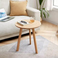 TUYOHW Modern Coffee Table with 100% Oak Wood Frame,17.7 Low End Table for Living Room,Rustic Round Side Table,Easy to Assemble,Natural