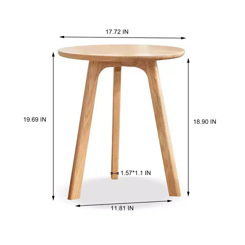 Table basse moderne TUYOHW avec cadre 100 % en bois de chêne, petite table d'appoint de 45 cm pour salon, table d'appoint ronde rustique, facile à assembler, naturelle