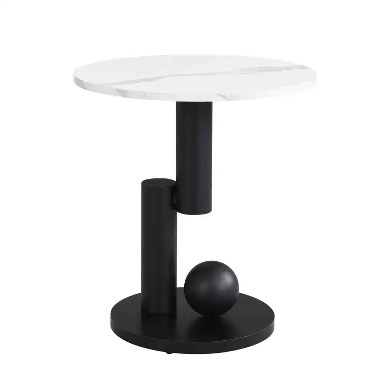 TUYOHW Lot de 2 tables basses gigognes modernes, table basse ovale pour salon, ensemble de tables d'appoint rondes avec tiroir, table basse de rangement, noir/blanc