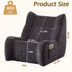 Fauteuil poire géant Okak avec accoudoirs, fauteuil de sol avec éponge haute résilience, canapé poire paresseux pour adultes, fauteuil d'appoint