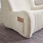 Fauteuil poire géant Okak avec accoudoirs, fauteuil de sol avec éponge haute résilience, canapé poire paresseux pour adultes, fauteuil d'appoint