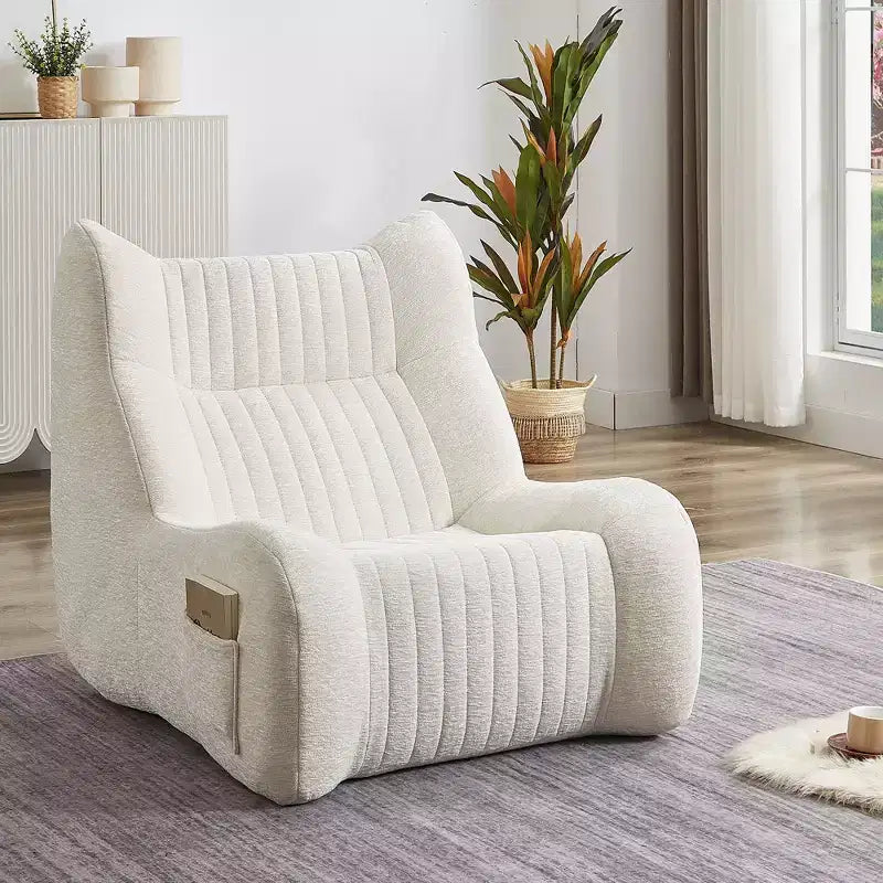 Fauteuil poire géant Okak avec accoudoirs, fauteuil de sol avec éponge haute résilience, canapé poire paresseux pour adultes, fauteuil d'appoint