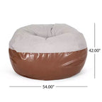 Okak 5 FT Fauteuil Poire Rond, Fauteuil Poire en Faux Cuir, Fauteuil de Sol Confortable pour Salon, Chambre à Coucher