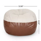 Okak 5 FT Fauteuil Poire Rond, Fauteuil Poire en Faux Cuir, Fauteuil de Sol Confortable pour Salon, Chambre à Coucher