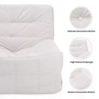Okak Grand pouf géant avec pouf, chaise de sol en forme de pouf avec mousse à mémoire de forme, fauteuil pouf de jeu pour salon, beige