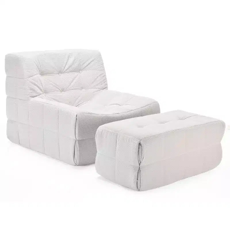 Okak Grand pouf géant avec pouf, chaise de sol en forme de pouf avec mousse à mémoire de forme, fauteuil pouf de jeu pour salon, beige