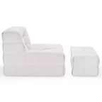 Okak Grand pouf géant avec pouf, chaise de sol en forme de pouf avec mousse à mémoire de forme, fauteuil pouf de jeu pour salon, beige