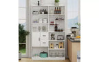 TUYOHW Étagères Hautes à 4 Niveaux avec 10 Cubes et 3 Portes, Bibliothèque Ouverte avec Meuble de Rangement, Bibliothèques en Bois pour Salon, Bureau